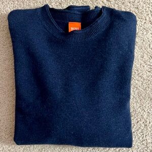 BOSS by HUGO BOSS Orange Collection 100% Virgin Wool Navy Sweater